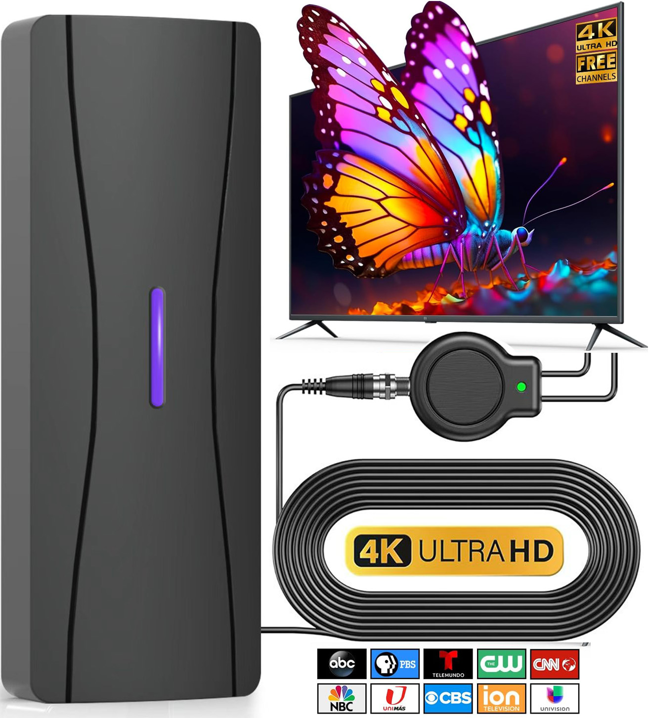 Outdoor Camping Tv - 1080p 4K Buiten-/Binnen TV-antenne Versterkte HDTV