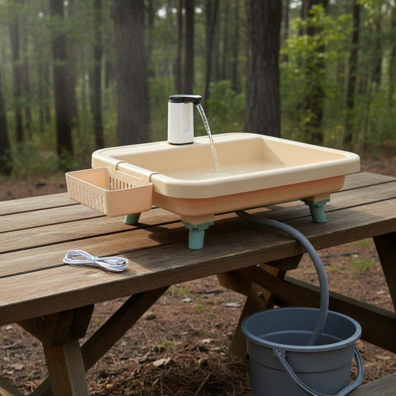 Outdoor Camp - Draagbare buitenwastafel met elektrische waterpomp en