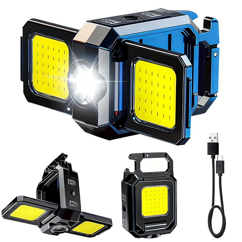 Outdoor Camping Light Portable - Mini-zaklamp sleutelhangerlicht COB-werklamp USB oplaadbare lamp