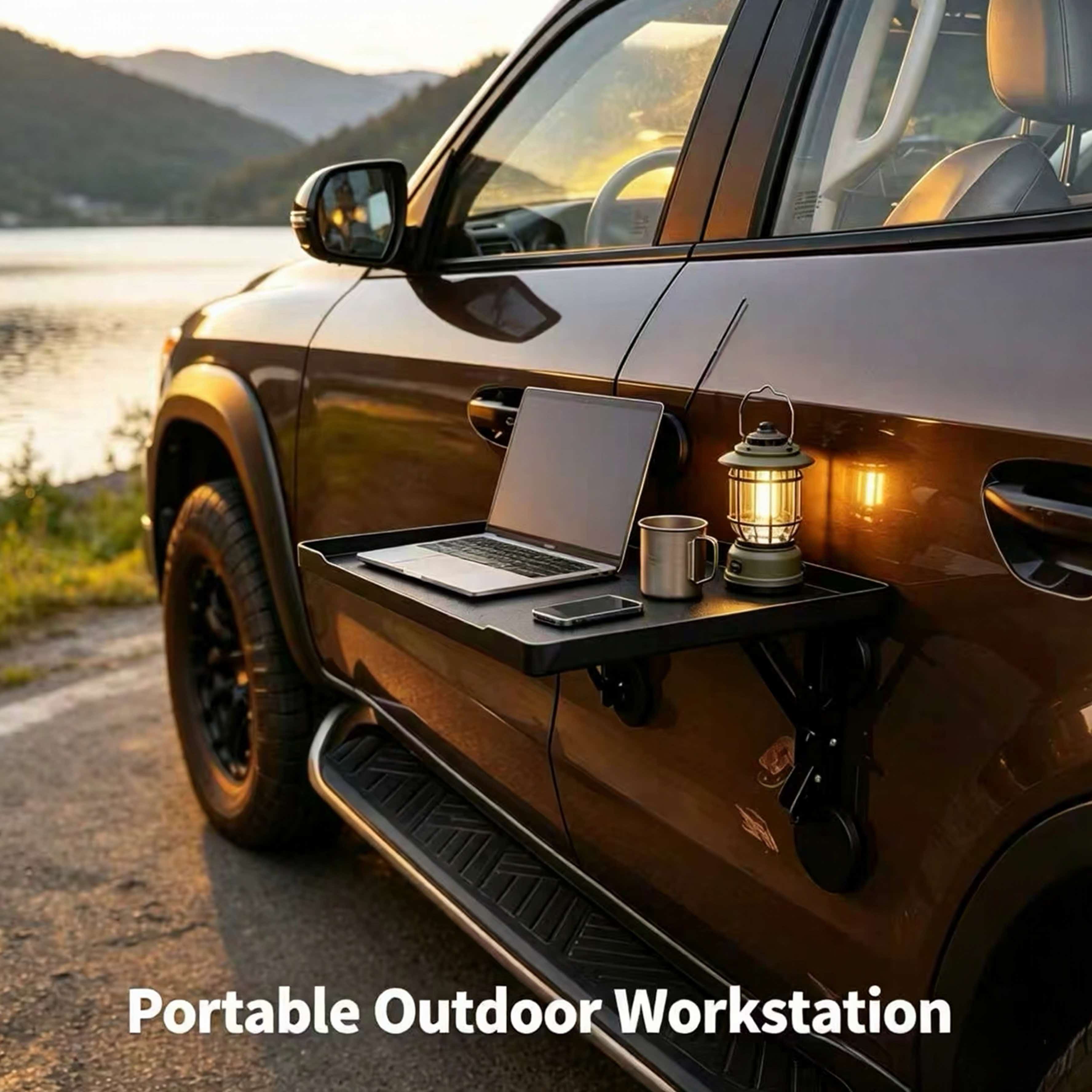 Outdoor Camping Table Foldable - Magnetische opvouwbare auto zijtafel, draagbare SUV/vrachtwagen