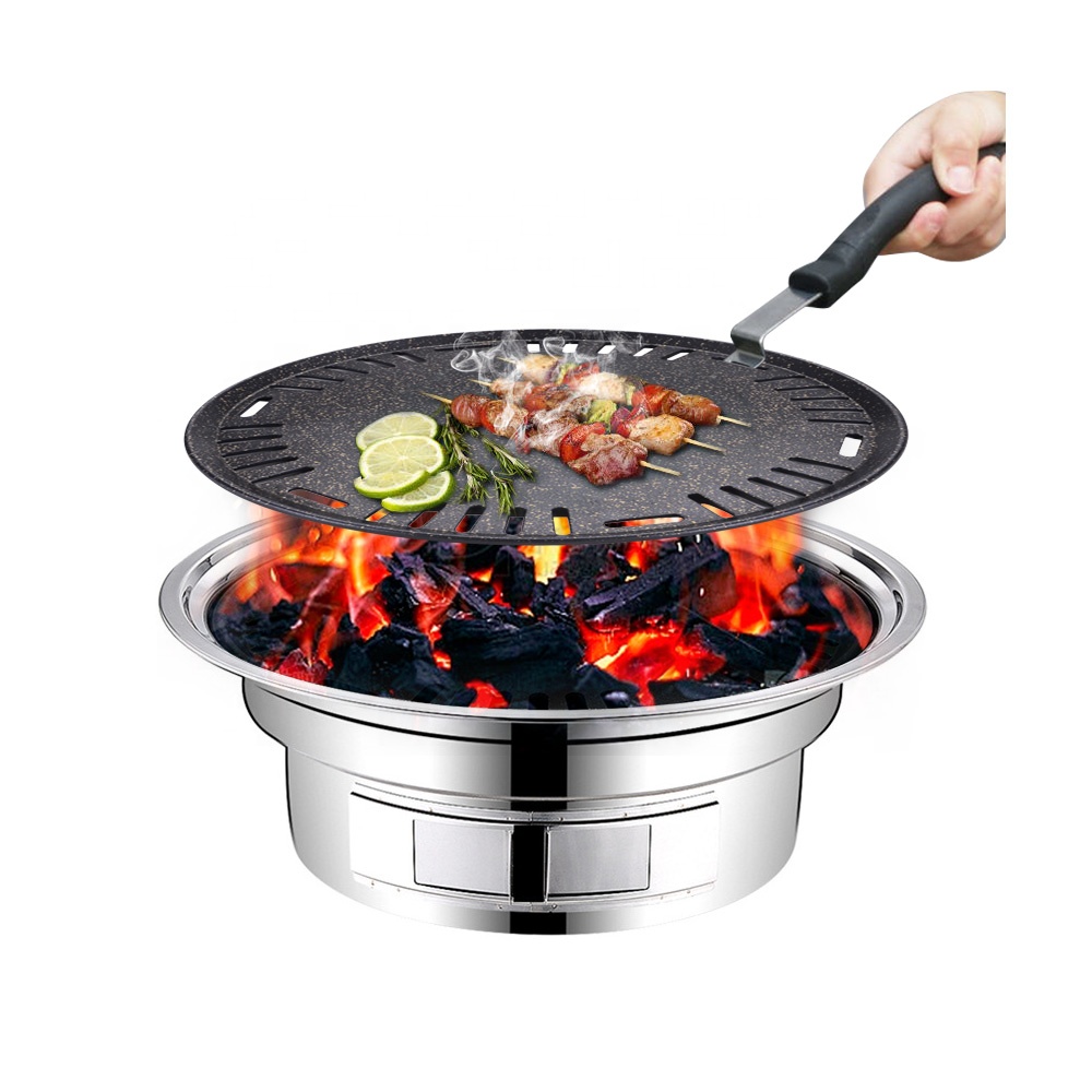 Outdoor Camping Korea - Aluminium Ronde Bbq Plaat Non Stick