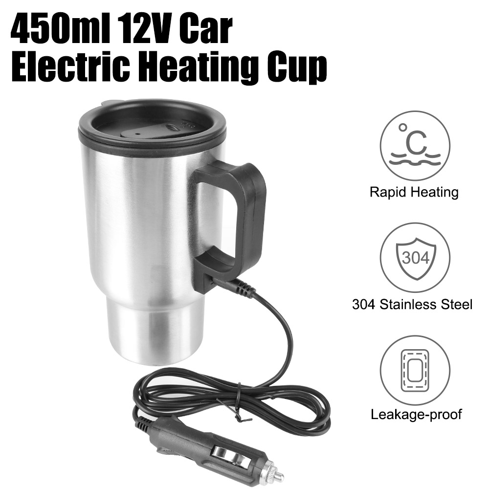 Outdoor Camping Kettle - 12V 450Ml Elektrische Verwarming Auto Waterkoker