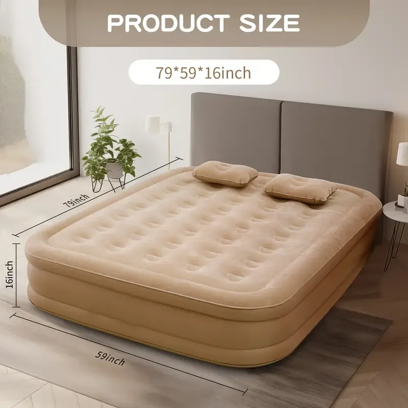 Outdoor Camping Mattress - Opblaasbare luxe 2-persoons campingbedmat met ingebouwde