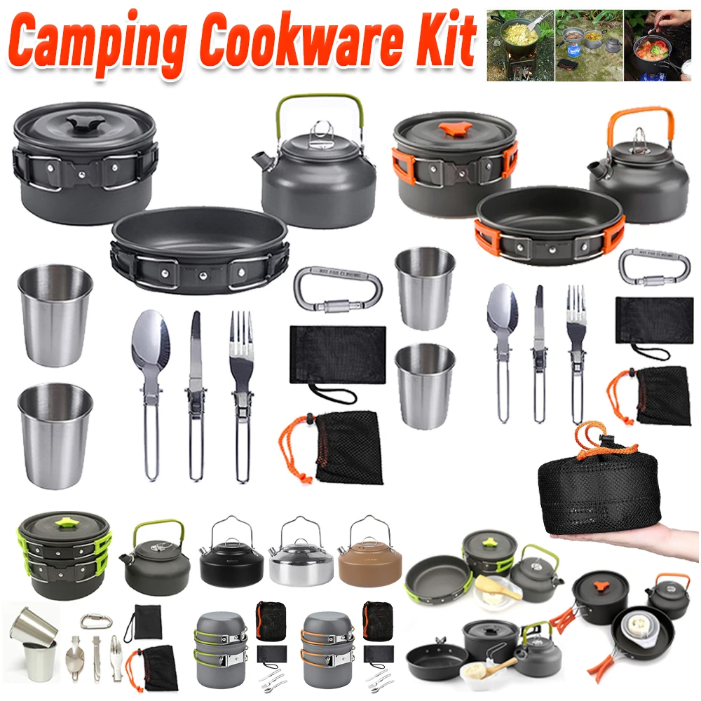 Outdoor Camping Kettle - Campingkookgerei Set Ketel Pot Pan Kookset