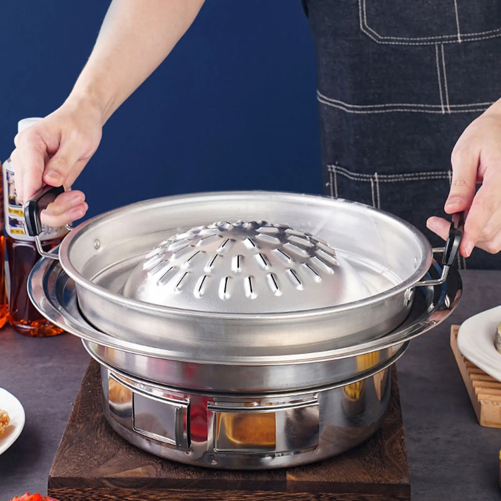 2-in-1 Hot Pot Grill Pan Anti- - Outdoor Camping Kitchen recensie en prijs
