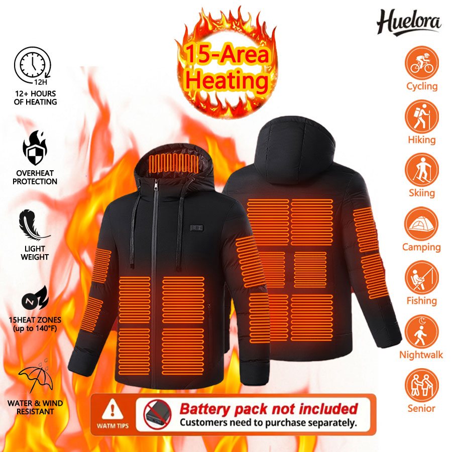 Huelora 11-gebied verwarmde ja - Outdoor Camping Jacket recensie en prijs